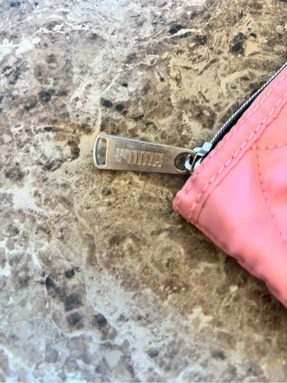 PUMA Pink Quilted Pouch Clutch Bag Diamond Stitch Silver Logo Y2K Sport